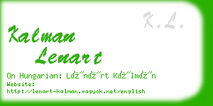 kalman lenart business card